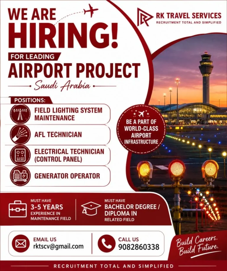 Saudi Arabia Airport Project Recruitment 2026 – Apply for Maintenance & Technical Positions