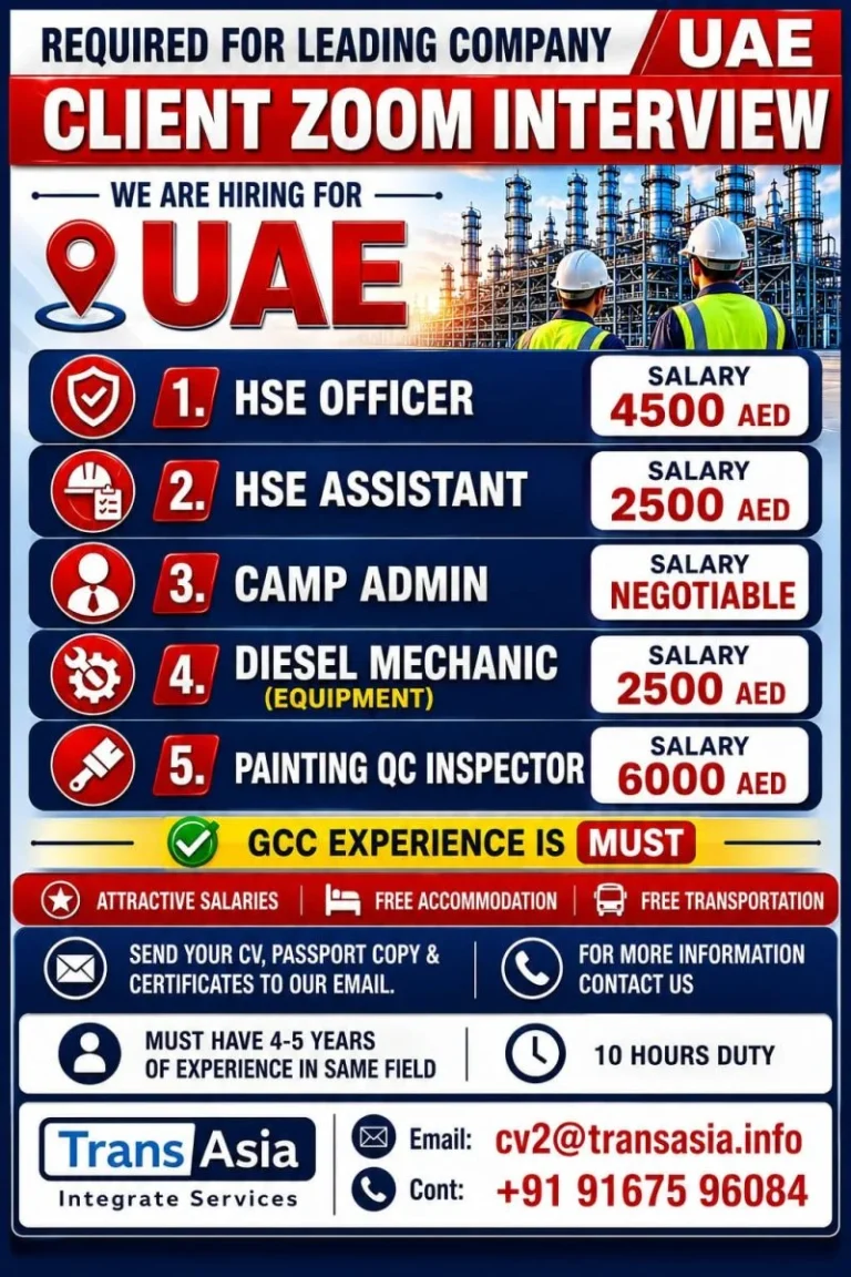 UAE Leading Company Recruitment 2026 – Client Zoom Interview |