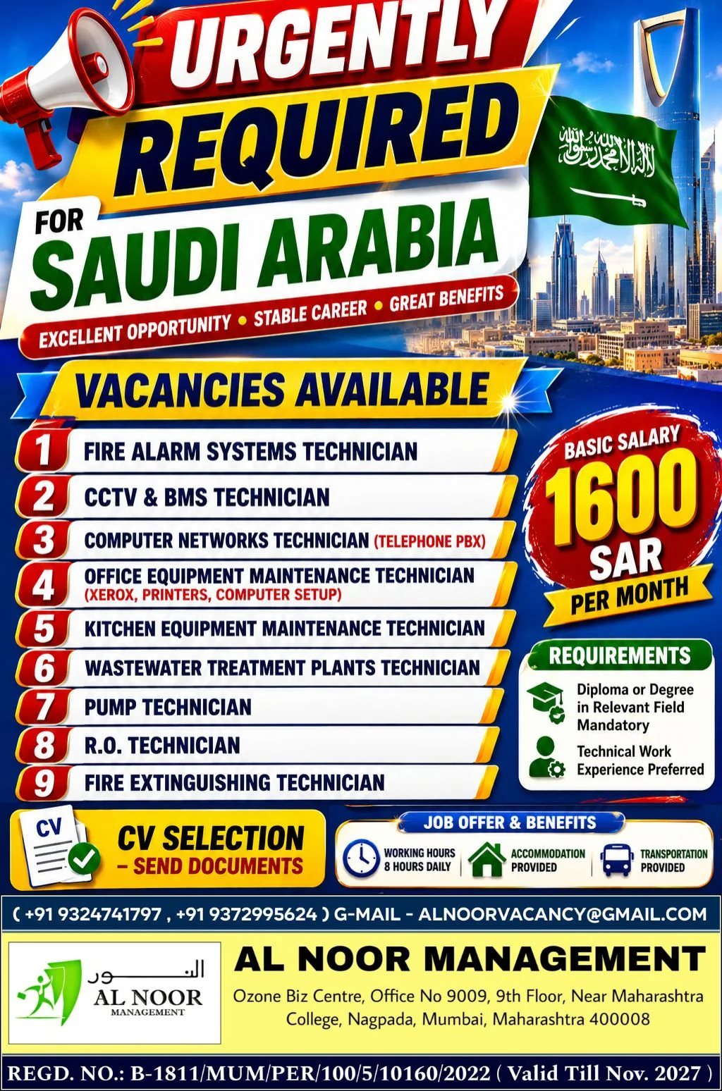 Saudi Arabia Technician Jobs 2026 – Multiple Vacancies Available