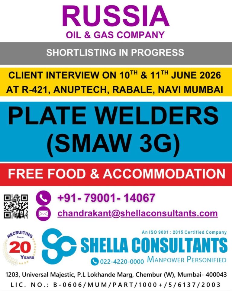 Russia Oil & Gas Company Jobs 2026 – Urgent Hiring for Plate Welders