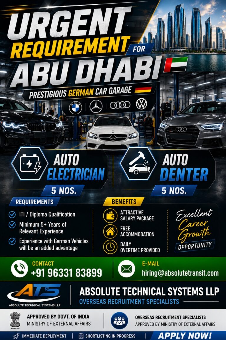 Abu Dhabi German Car Garage Recruitment 2026