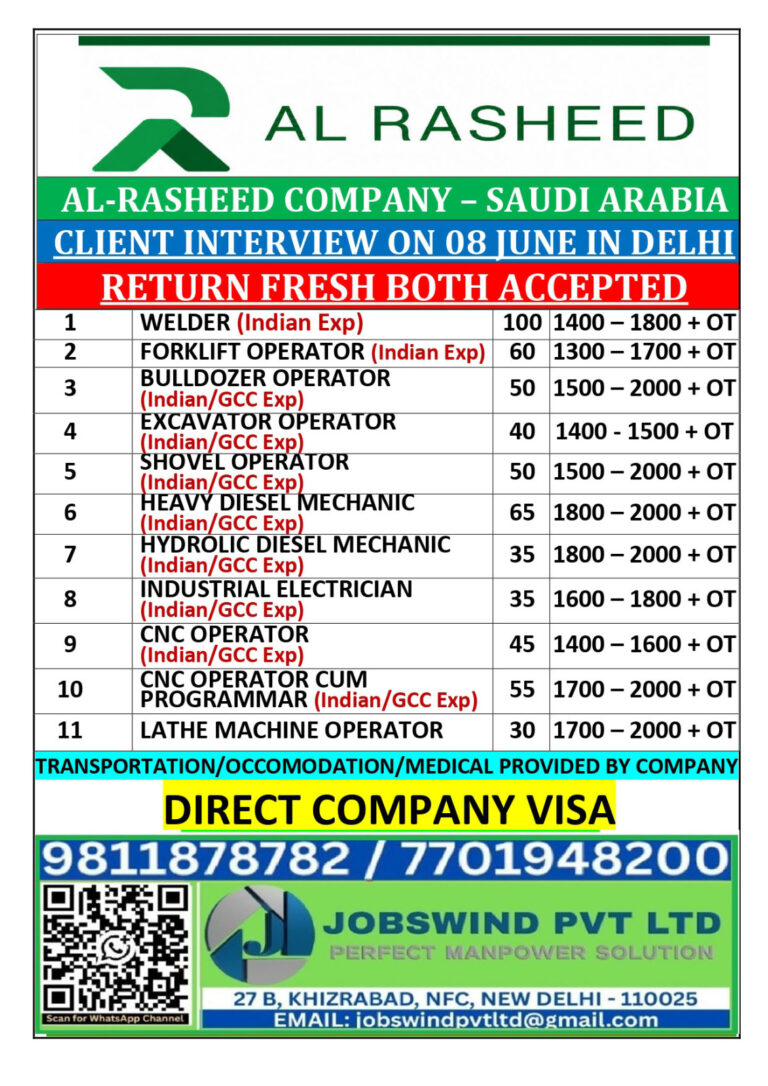 Al Rasheed Company Saudi Arabia Recruitment 2026