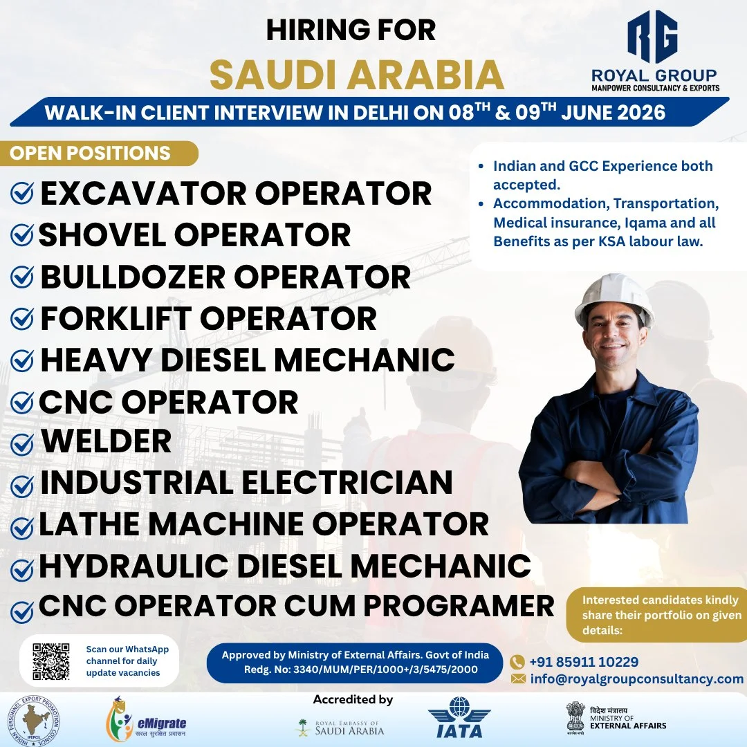 Saudi Arabia Heavy Equipment & Industrial Jobs 2026 