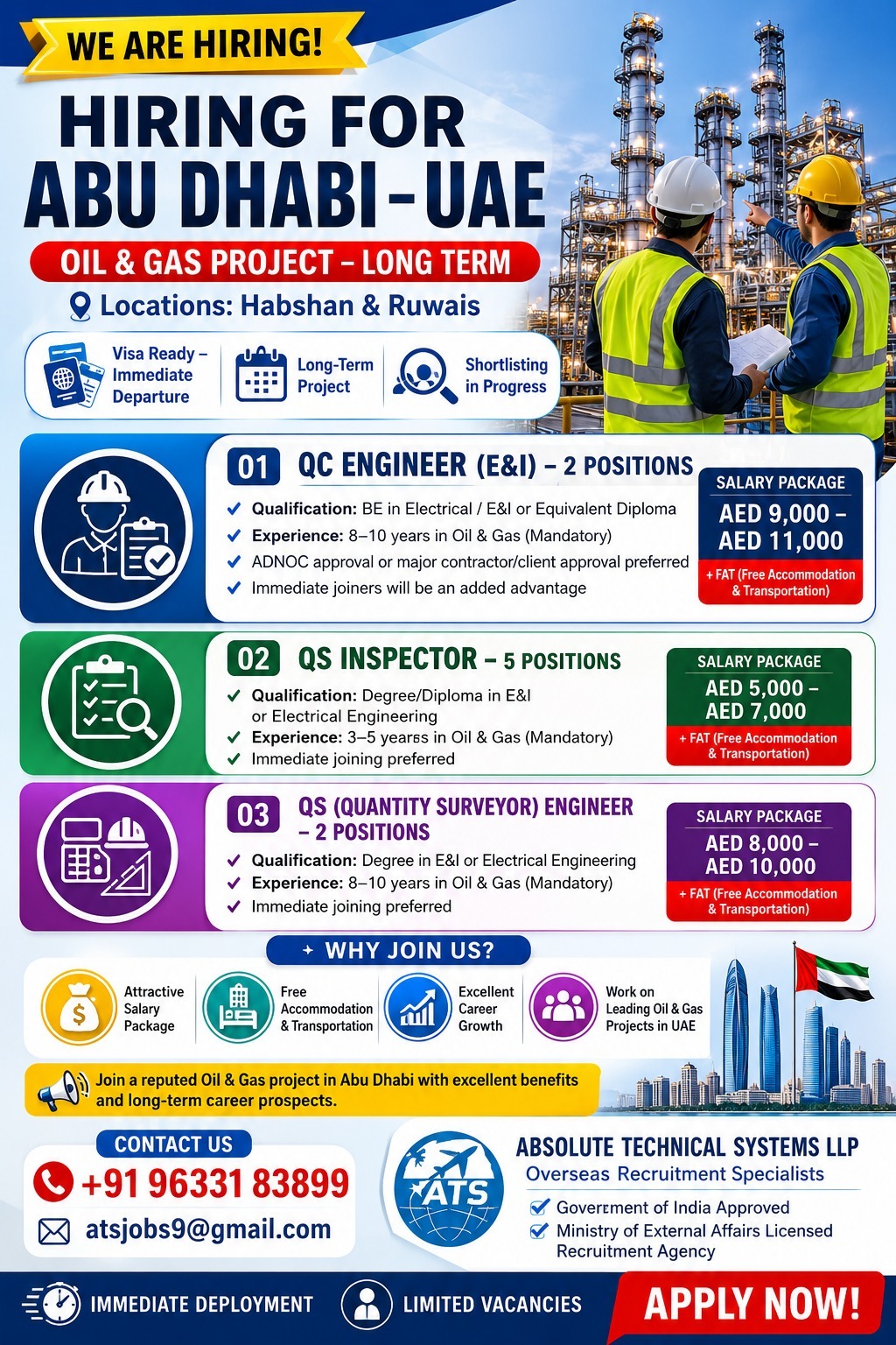 Abu Dhabi UAE Oil & Gas Project Jobs 2026 