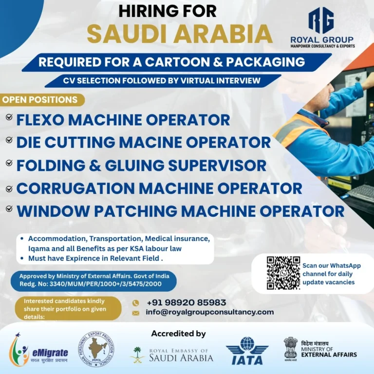 Saudi Arabia Carton & Packaging Company Jobs 2026 – Virtual Interview for Machine Operators and Supervisors