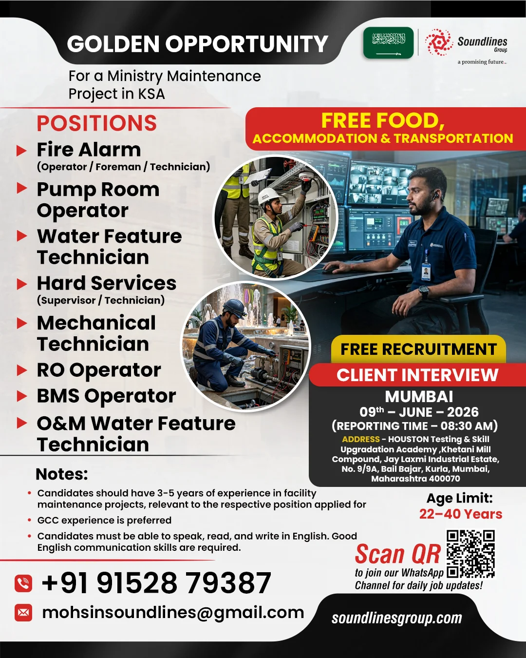 Saudi Arabia Ministry Maintenance Project Jobs 2026 – Free Recruitment | Client Interview in Mumbai