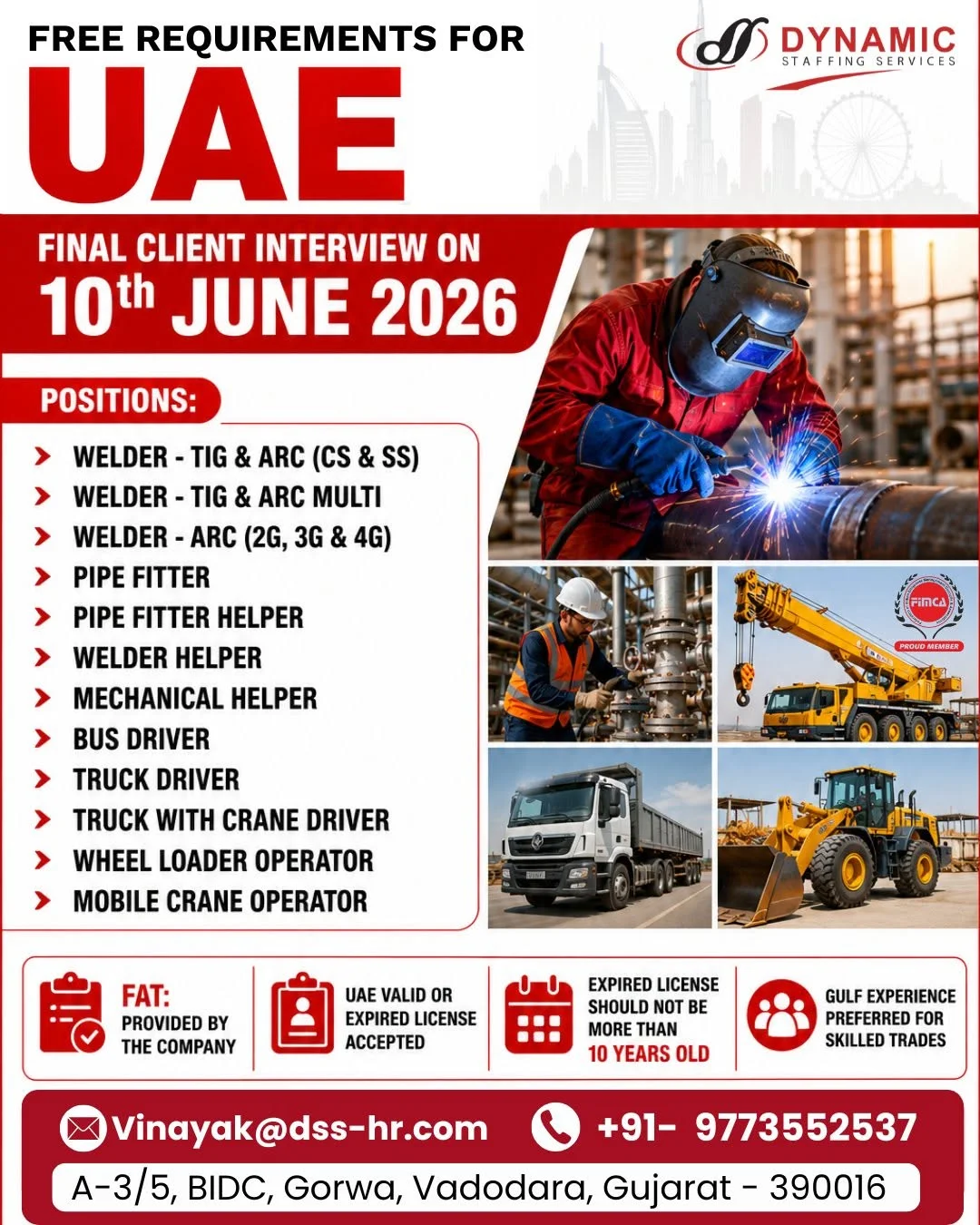 UAE Free Recruitment 2026 – Final Client Interview on 10th June 2026 | Multiple Vacancies