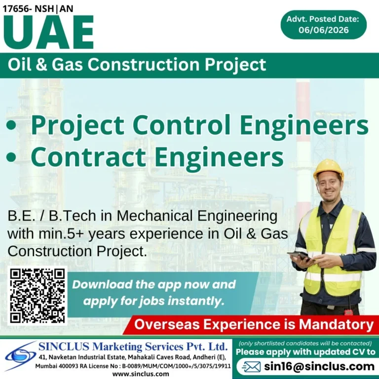 UAE Oil & Gas Construction Project Recruitment 2026