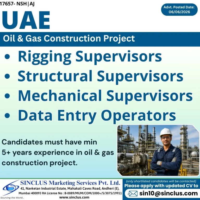 UAE Oil & Gas Construction Project Jobs 2026 – Free Recruitment Opportunity