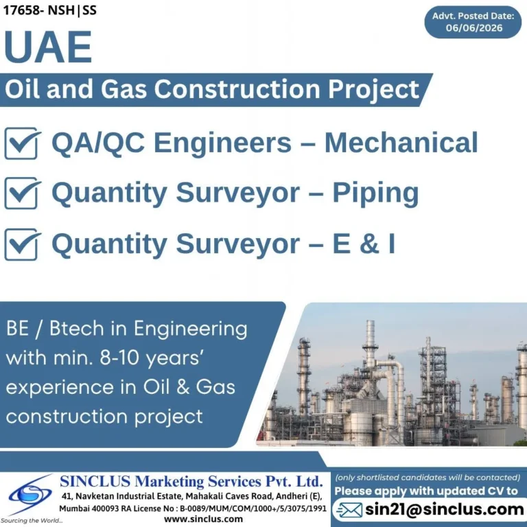 UAE Oil and Gas Construction Project Jobs 2026