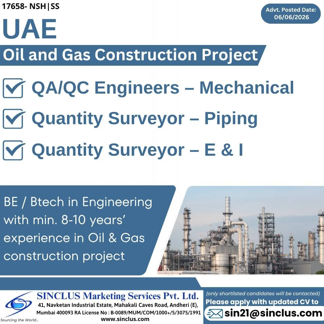 UAE Oil and Gas Construction Project Jobs 2026