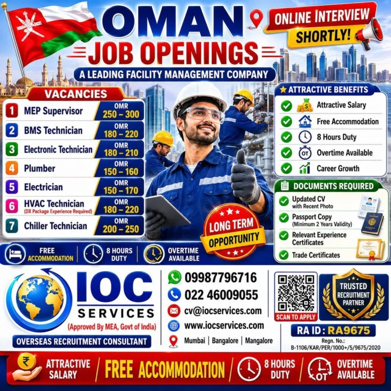 Oman Facility Management Jobs 2026 – Latest Gulf Job Vacancies