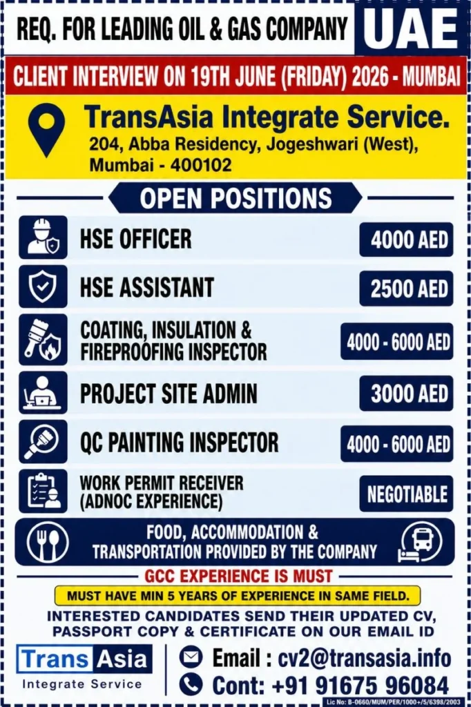 UAE Oil & Gas Company Jobs 2026 – Excellent Career Opportunities