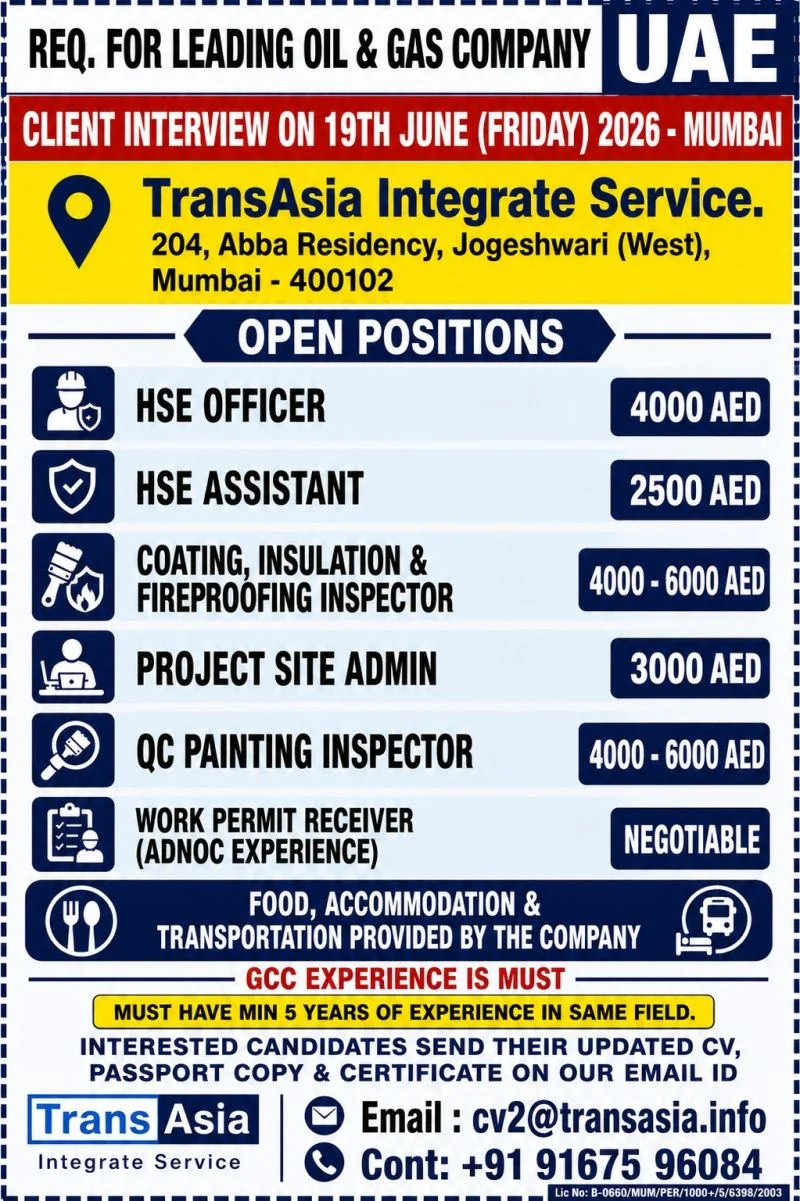 UAE Oil & Gas Company Jobs 2026 – Excellent Career Opportunities