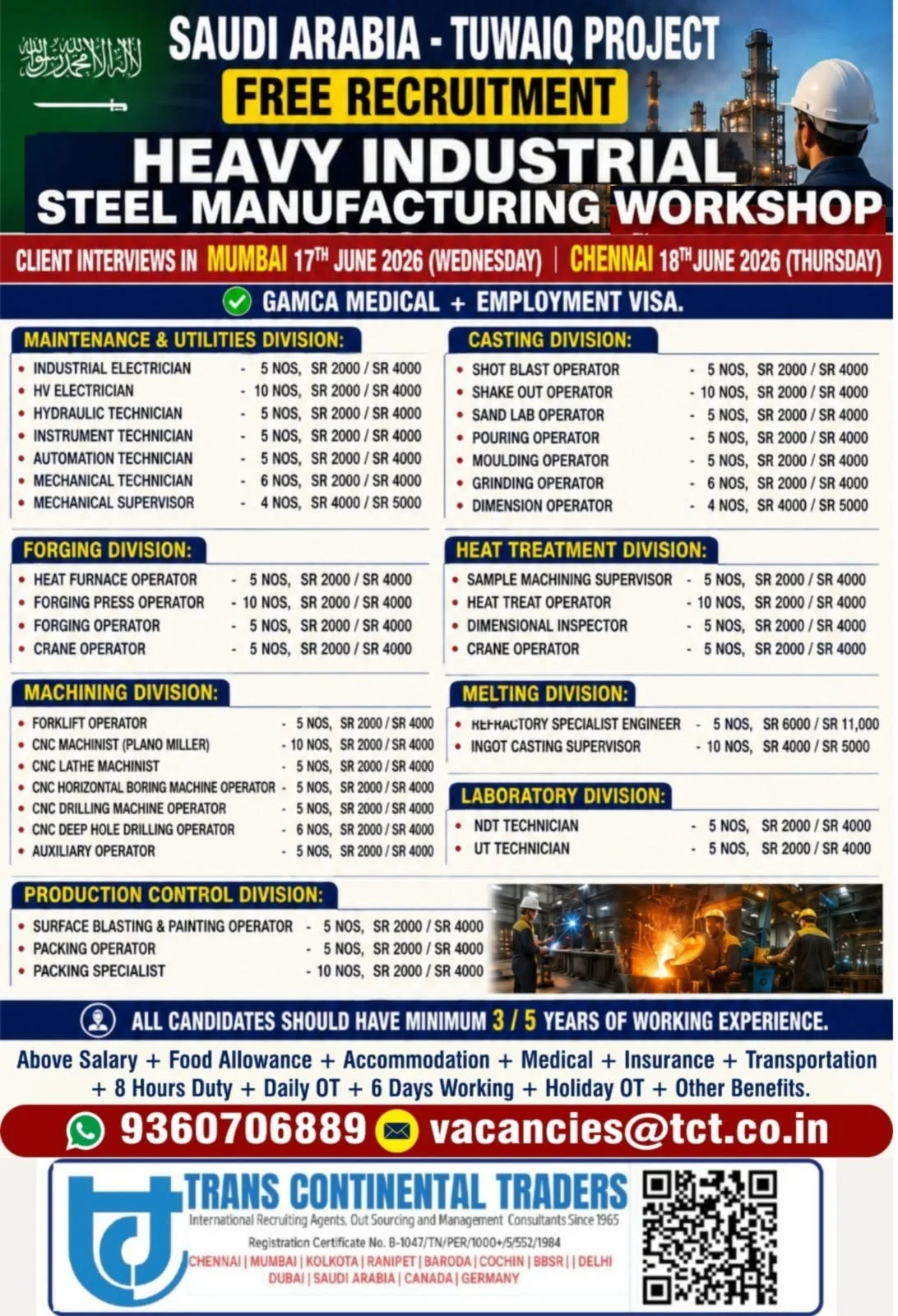 Saudi Arabia Tuwaiq Project Free Recruitment 2026