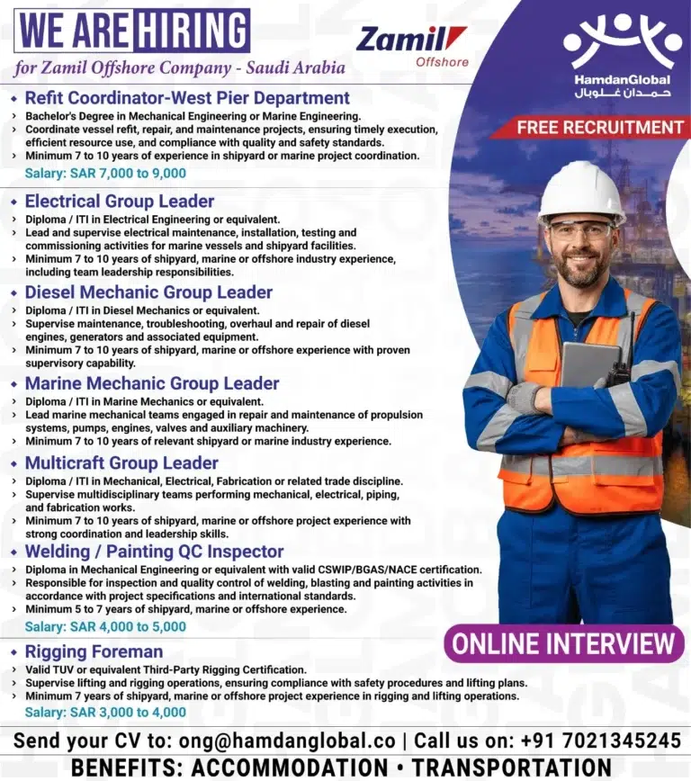 Zamil Offshore Saudi Arabia Jobs 2026 – Apply Now