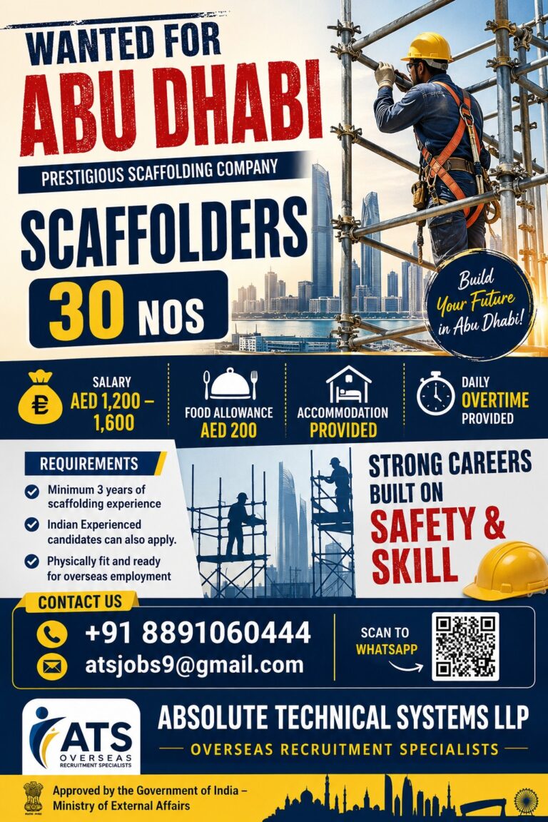 Abu Dhabi Scaffolder Jobs 2026 – Excellent Overseas Career Opportunity