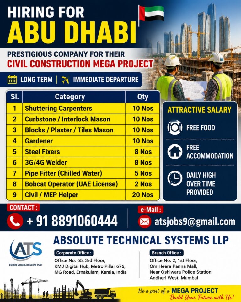 Abu Dhabi Civil Construction Jobs 2026 Announced for Mega Project