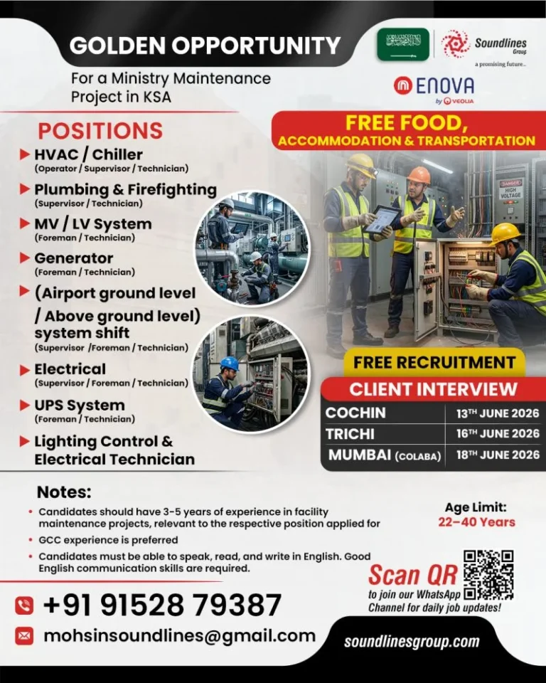 Saudi Arabia Ministry Maintenance Project Jobs 2026