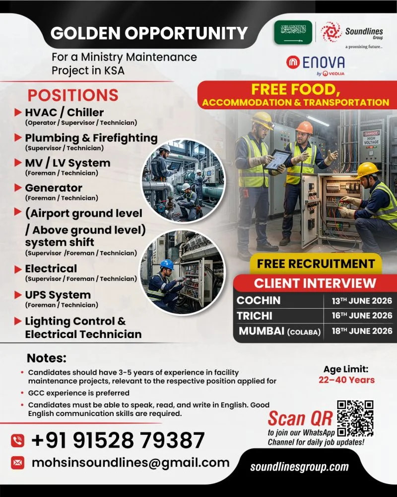 Saudi Arabia Ministry Maintenance Project Jobs 2026