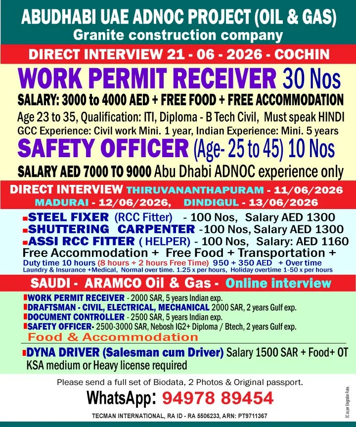 Abu Dhabi ADNOC Project (Oil & Gas) Jobs in UAE 2026