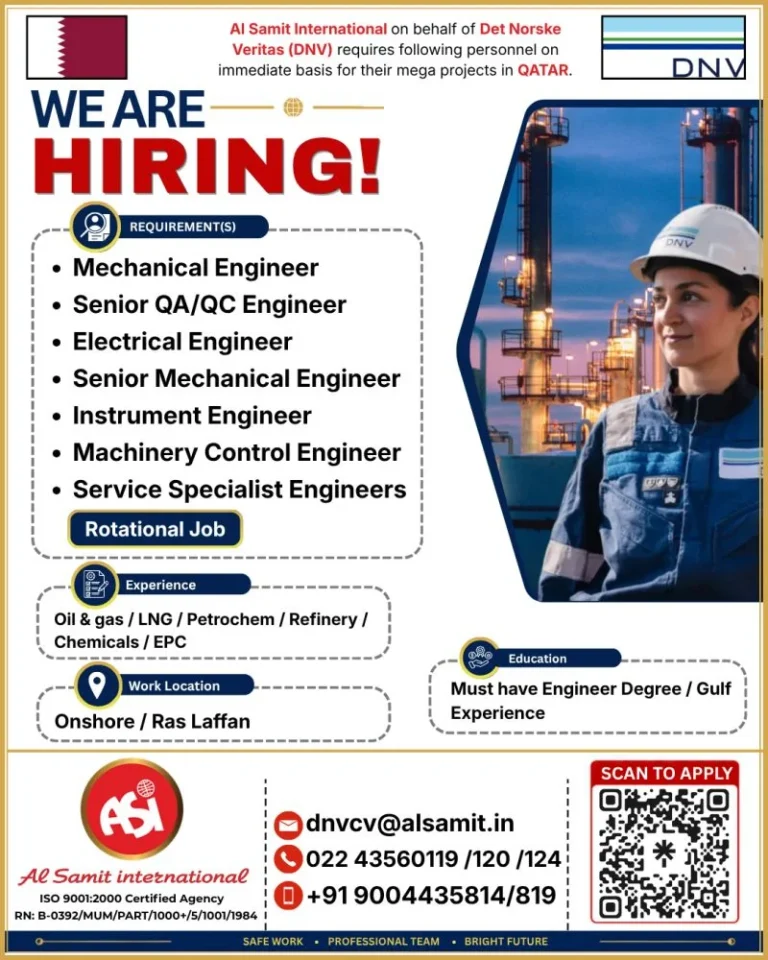 Qatar DNV Project Jobs 2026 – Immediate Recruitment for Engineers