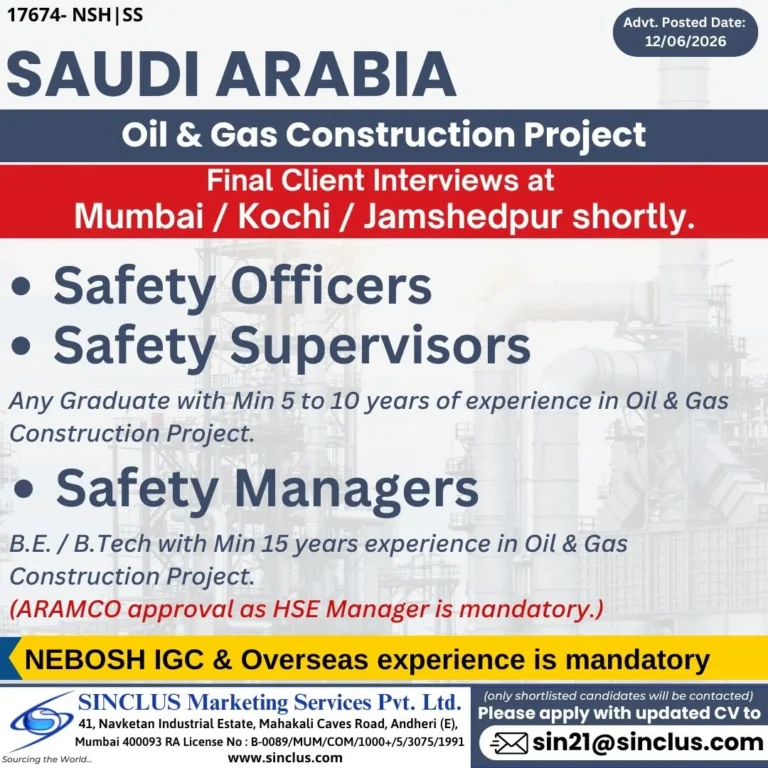 Saudi Arabia Oil & Gas Construction Project Jobs 2026