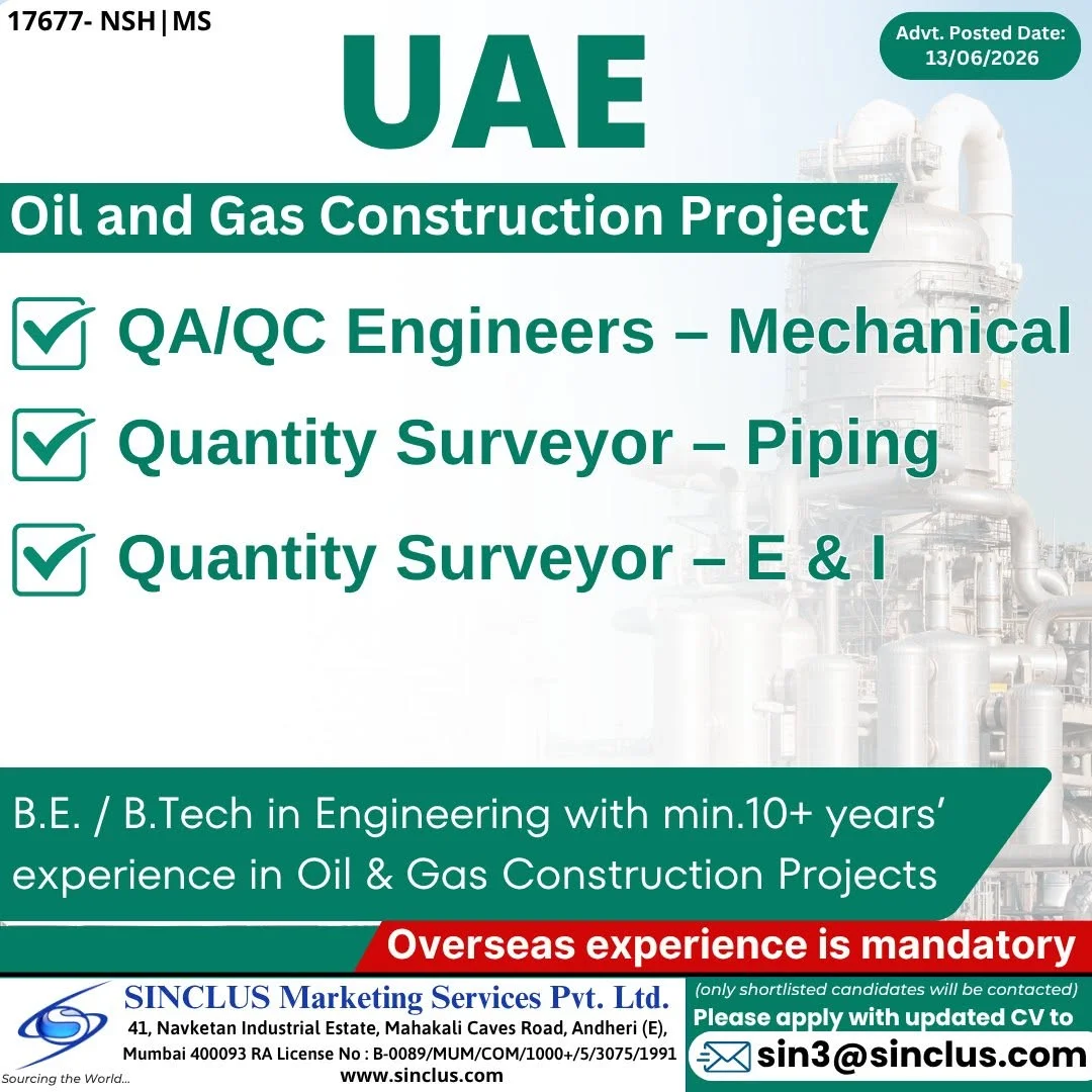 UAE Oil & Gas Construction Project Jobs 2026
