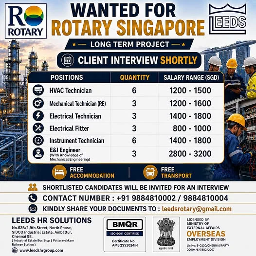 Rotary Singapore Long-Term Project Jobs 2026 – Client Interview Shortly
