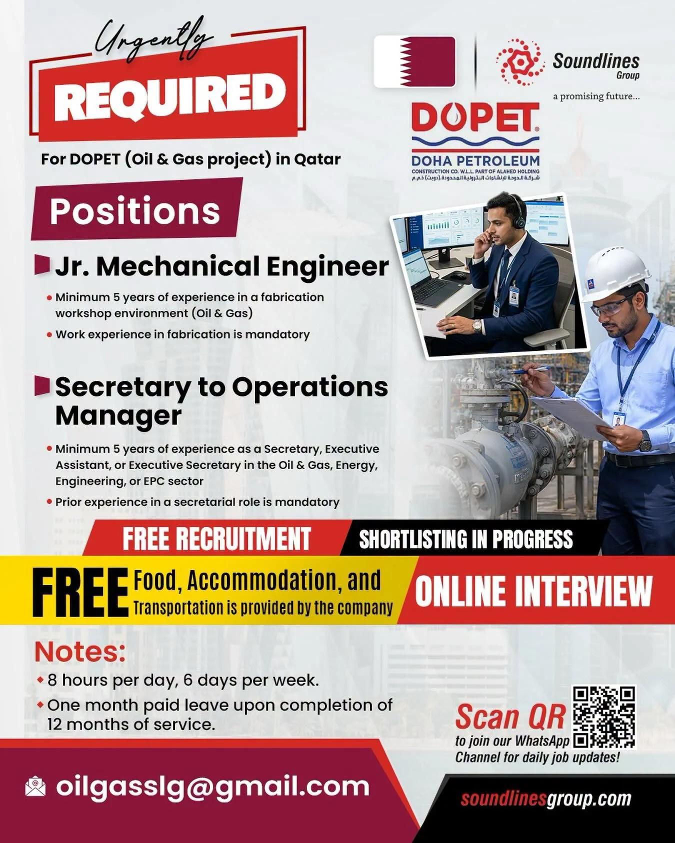 DOPET Qatar Oil & Gas Project Jobs 2026 – Free Recruitment | Online Interview