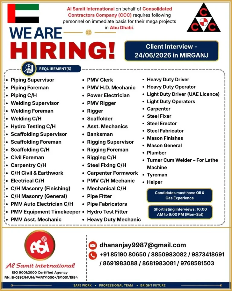 CCC Abu Dhabi Jobs 2026 – Latest Oil & Gas Recruitment in UAE