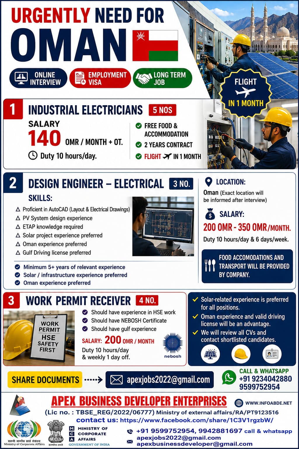 Oman Electrical & Solar Project Jobs 2026