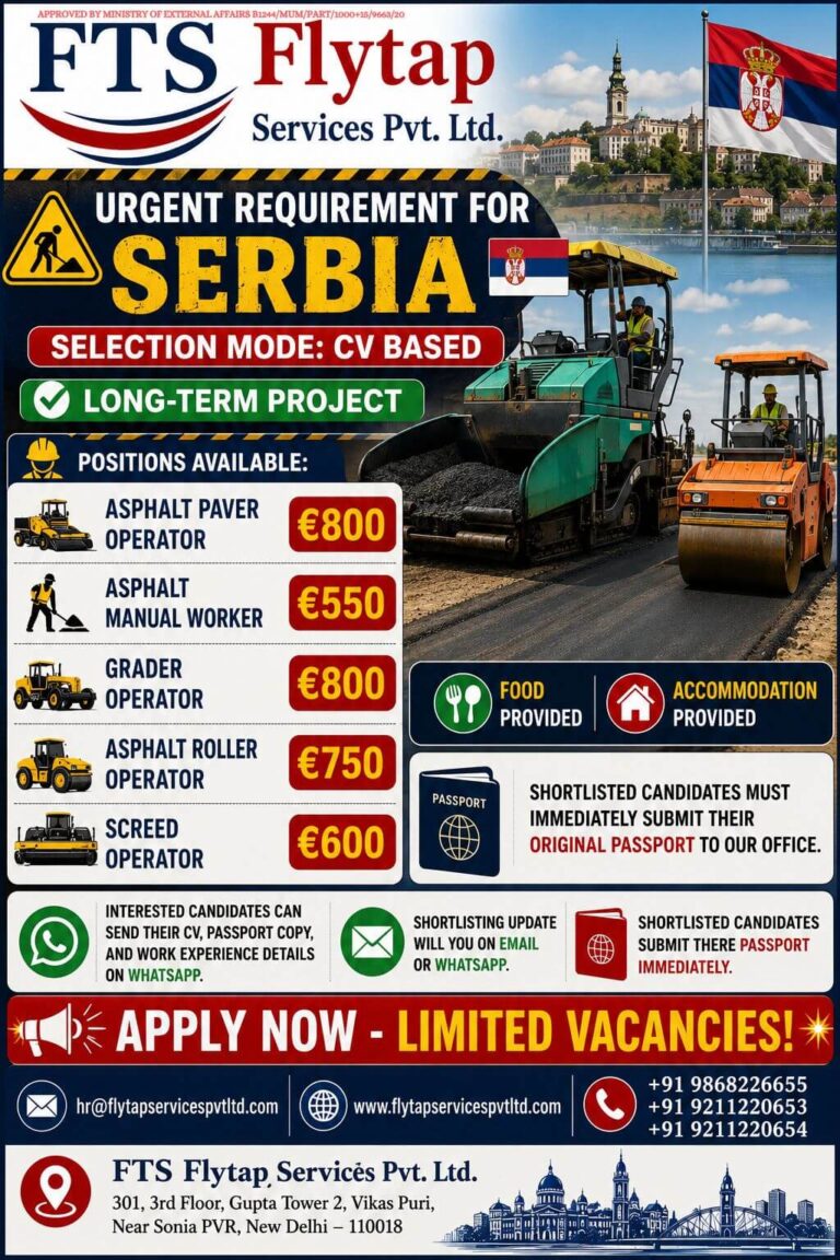 Serbia Road Construction Jobs 2026 – Urgent Recruitment for Long-Term Project
