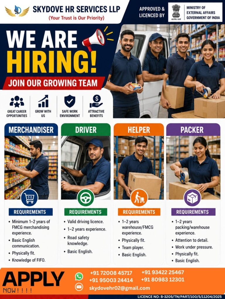 Warehouse Jobs – Merchandiser, Driver, Helper & Packer Vacancies | Apply Now