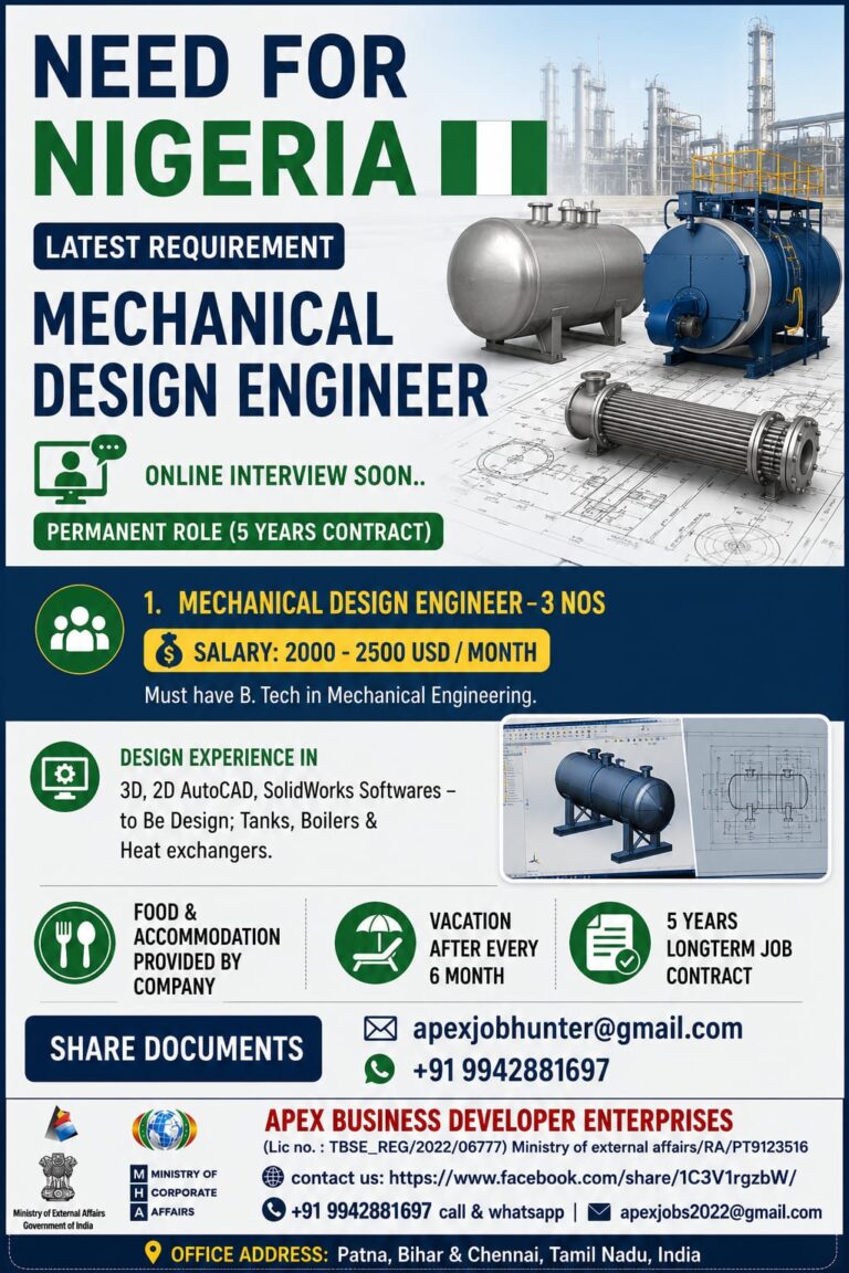 Mechanical Design Engineer Jobs in Nigeria 2026 – Apply for Long-Term Engineering Careers