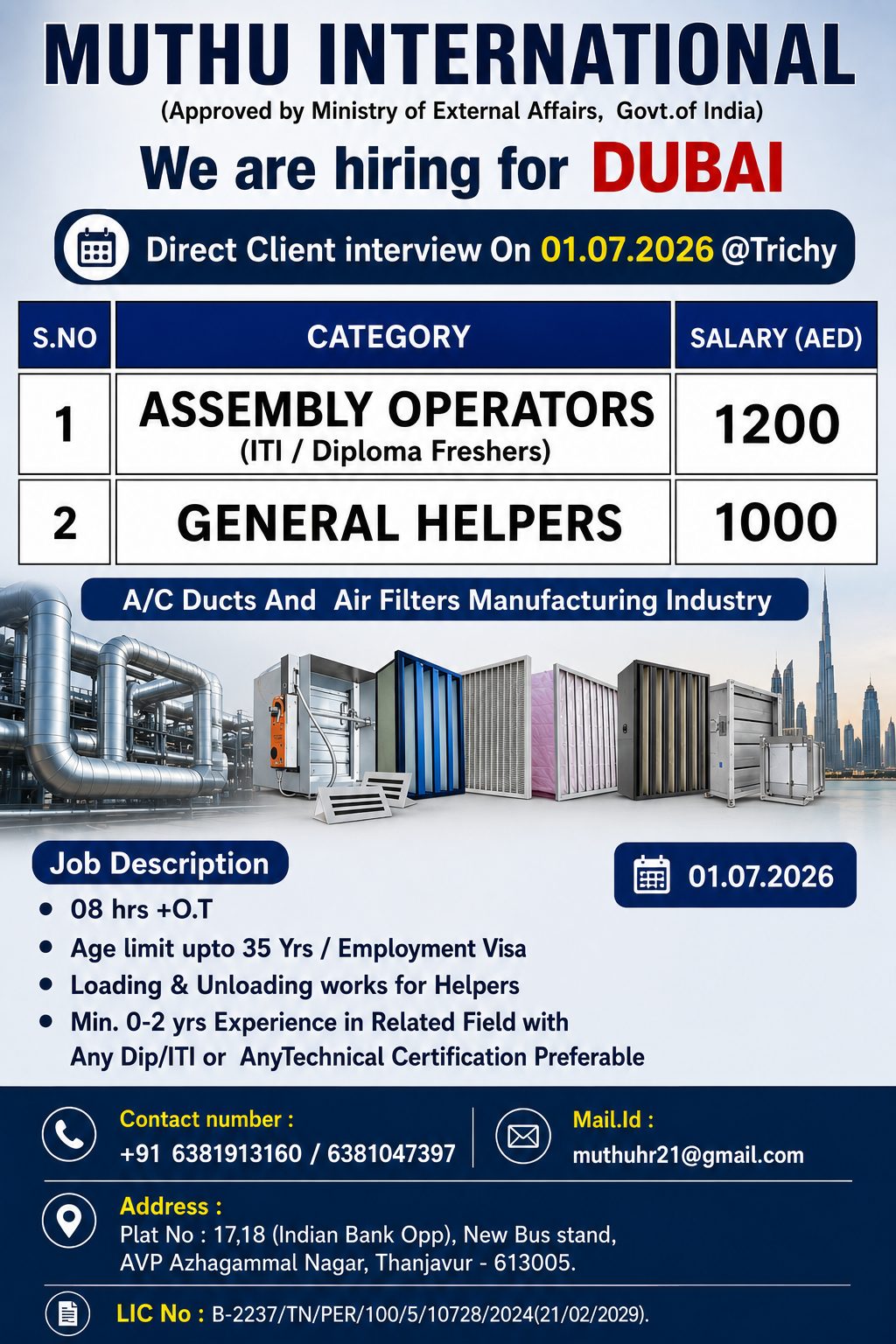 Assembly Operators & General Helpers Jobs in Dubai 2026 | Direct Client Interview