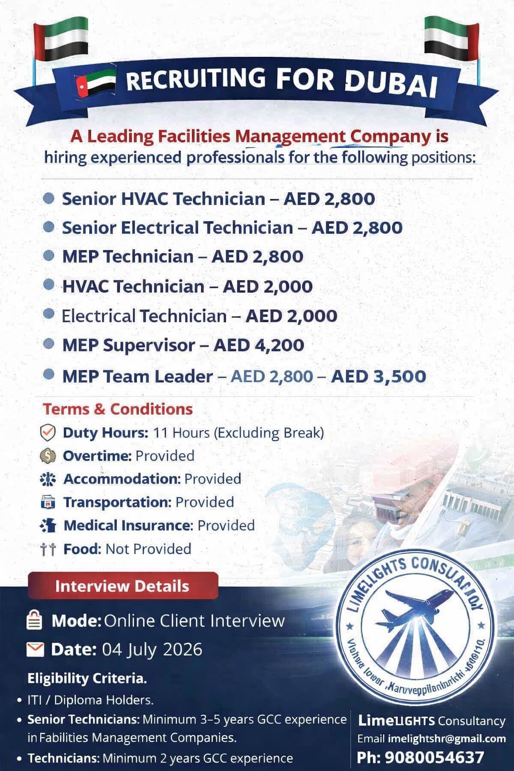 Dubai Facilities Management Jobs 2026 – Online Client Interview on 04 July 2026
