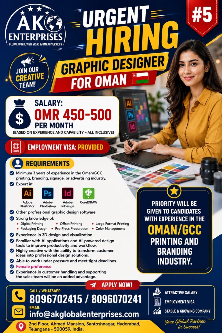 Graphic Designer Jobs in Oman 2026 – Apply for Creative Design Opportunities