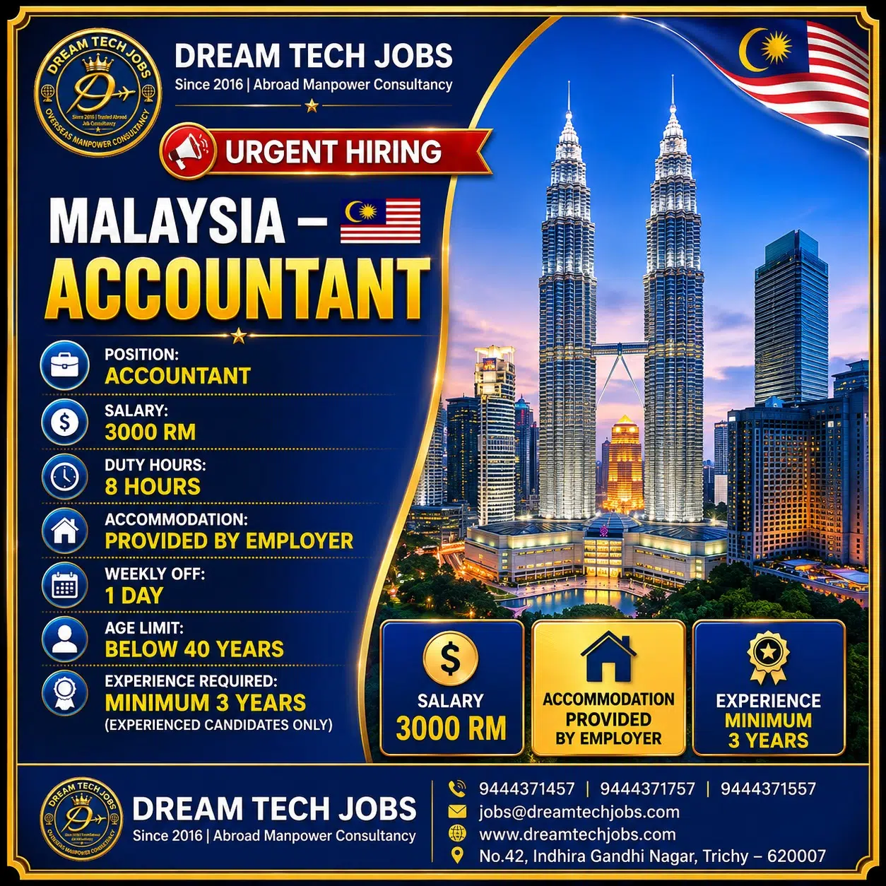 Malaysia Accountant Jobs 2026 – Urgent Hiring | Salary 3000 RM | Apply Now