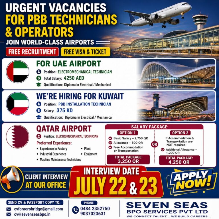 Urgent Airport PBB Technician & Operator Jobs 2026 | UAE, Kuwait & Qatar | Free Recruitment