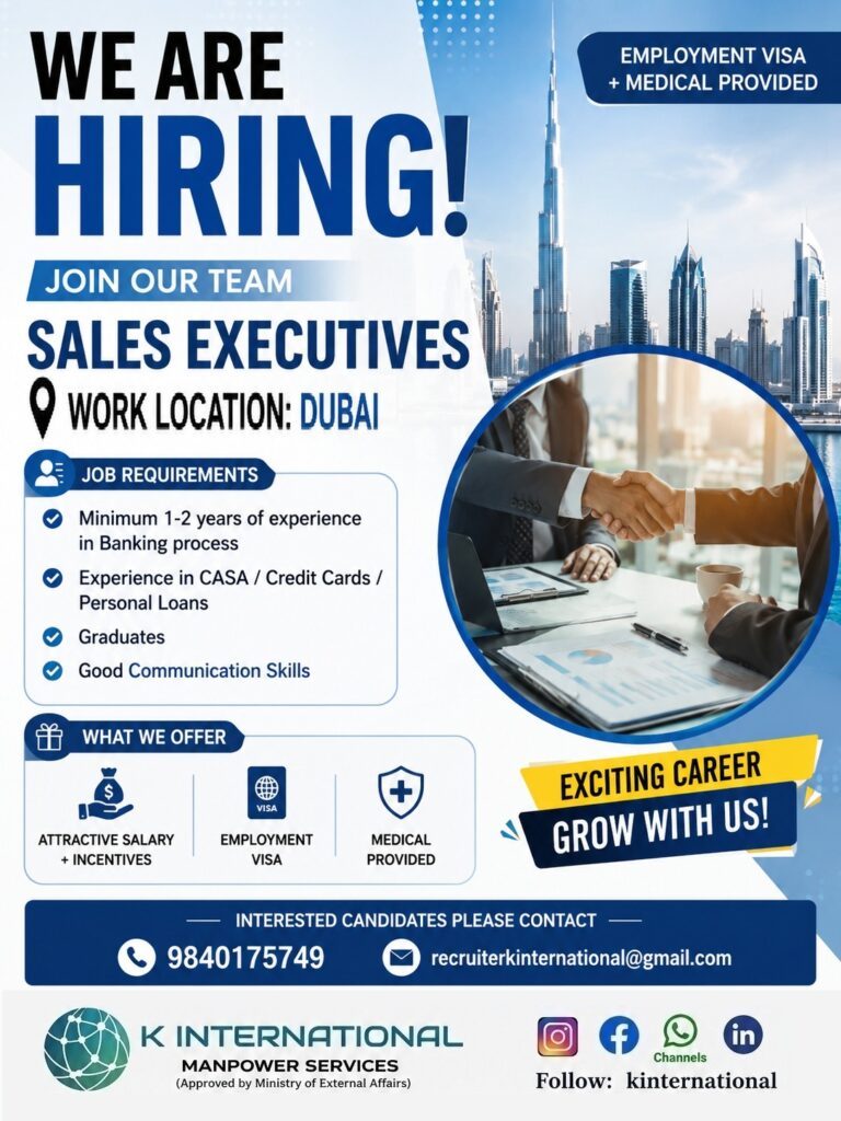 Sales Executive Jobs in Dubai 2026 | Banking Sales Openings with Employment Visa & Medical 1 Sales Executive Jobs in Dubai 2026 | Banking Sales Openings with Employment Visa & Medical
