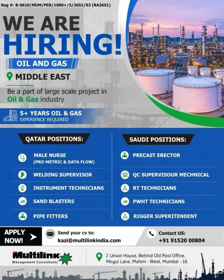 Oil & Gas Jobs in Middle East 2026 | Qatar & Saudi Arabia Vacancies | Apply Now
