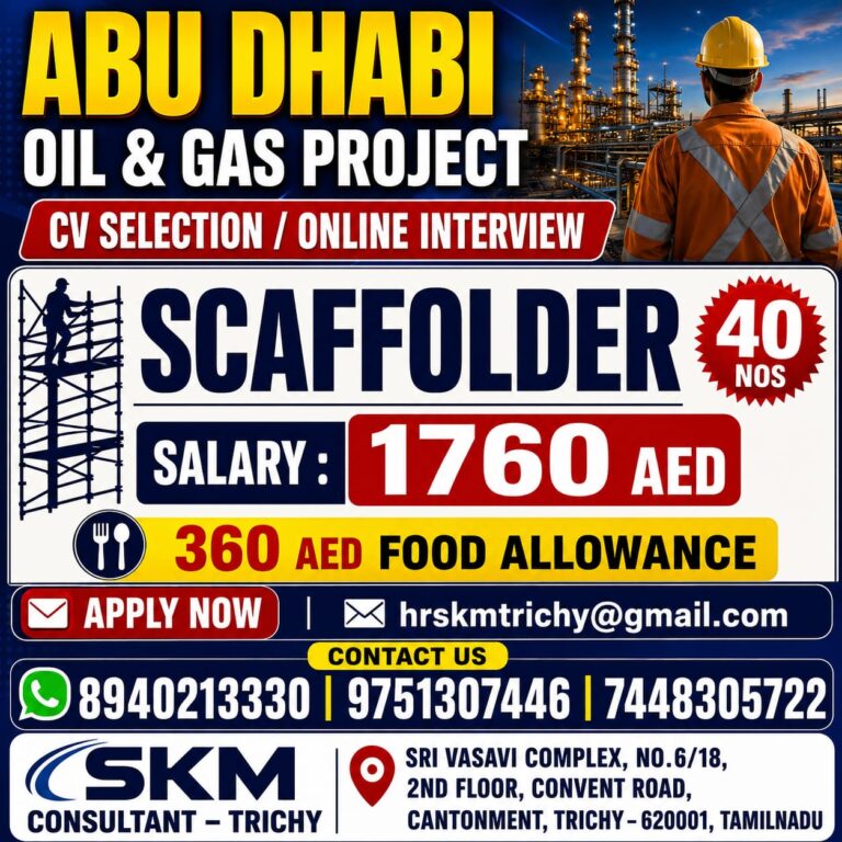 Abu Dhabi Oil & Gas Project – Scaffolder Jobs 2026 | Salary 1,760 AED + 360 AED Food Allowance