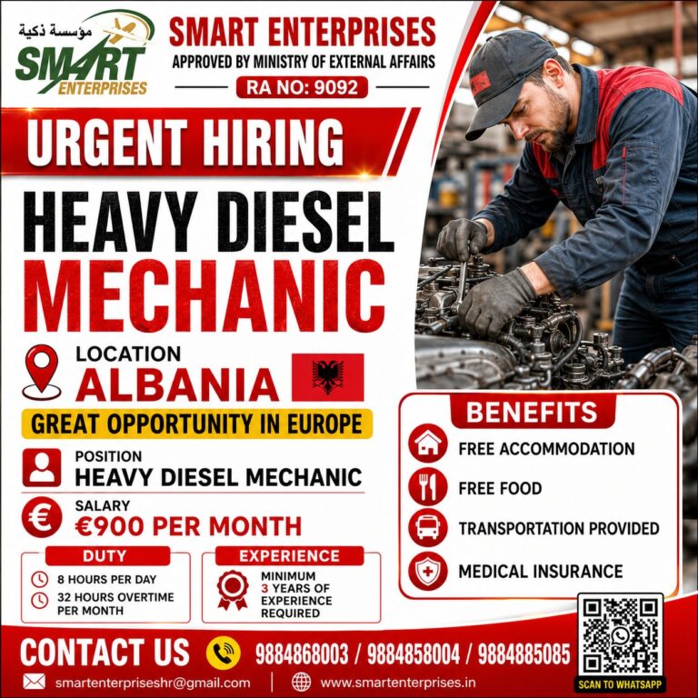Heavy Diesel Mechanic Jobs in Albania 2026 – Apply Now for Europe Career Opportunity