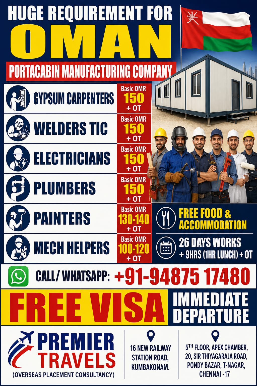 Oman Portacabin Manufacturing Company Jobs 2026 – Free Visa | Immediate Departure