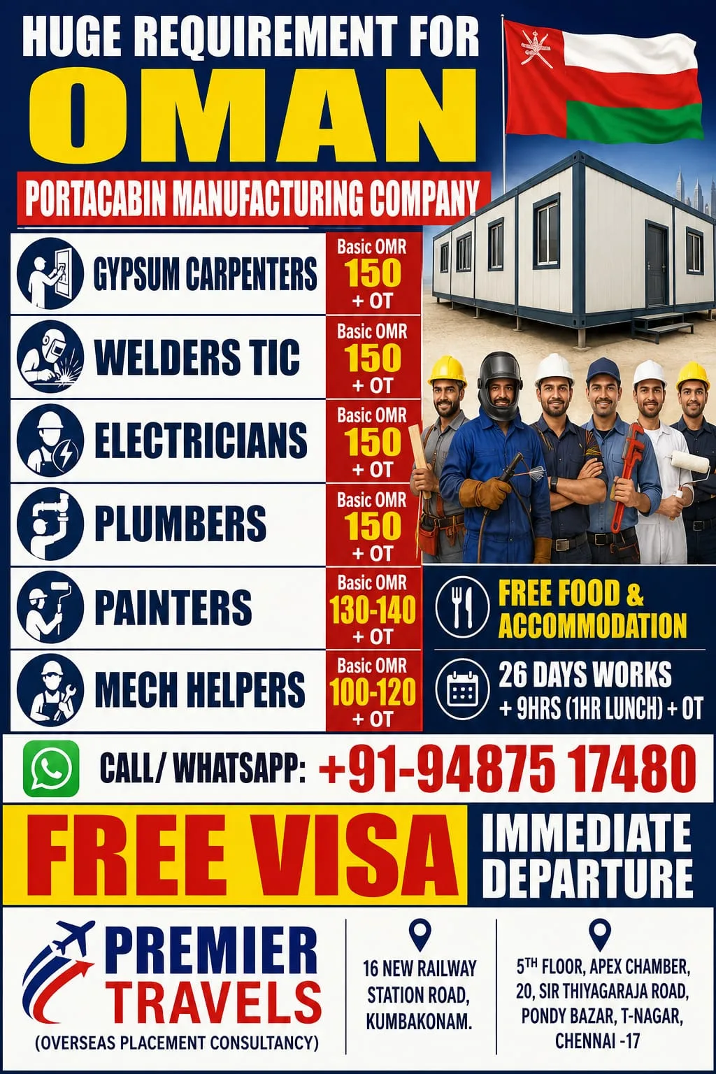 Oman Portacabin Manufacturing Company Jobs 2026 – Free Visa | Immediate Departure