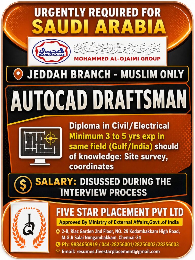 AutoCAD Draftsman Jobs in Saudi Arabia 2026 | Mohammed Al-Ojaimi Group | Apply Now 1 AutoCAD Draftsman Jobs in Saudi Arabia 2026 | Mohammed Al-Ojaimi Group | Apply Now