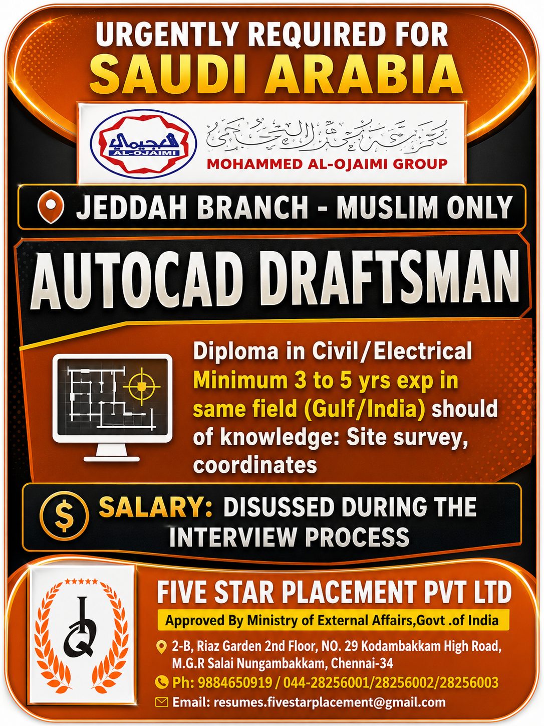 AutoCAD Draftsman Jobs in Saudi Arabia 2026 | Mohammed Al-Ojaimi Group | Apply Now