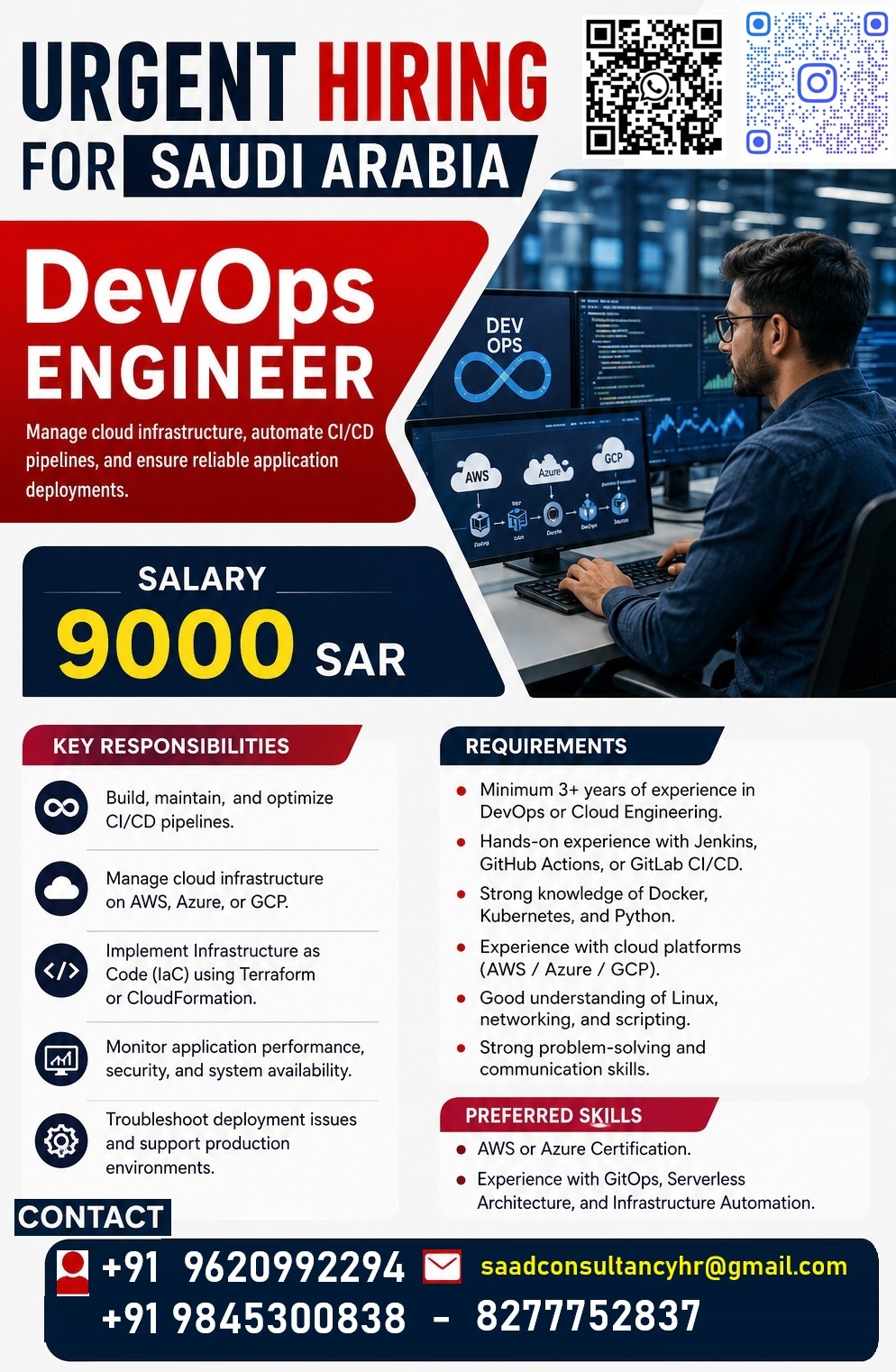 DevOps Engineer Jobs in Saudi Arabia 2026 – Apply Now | Salary 9000 SAR