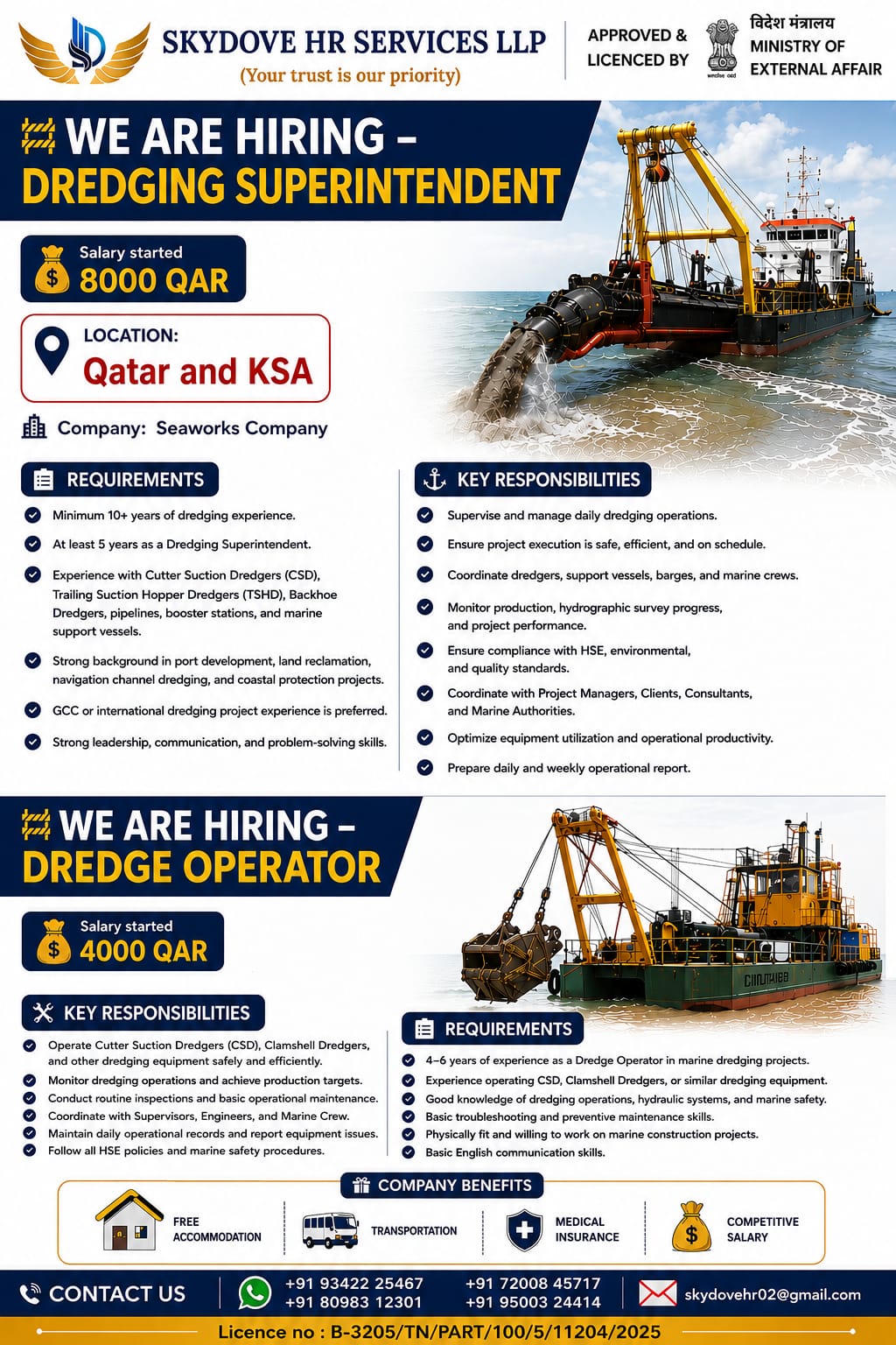 Dredging Superintendent & Dredge Operator Jobs in Qatar and KSA 2026 – Apply Now